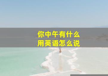 你中午有什么用英语怎么说