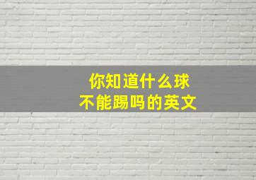 你知道什么球不能踢吗的英文