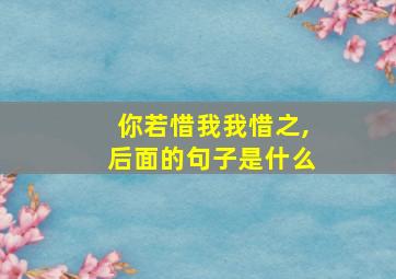 你若惜我我惜之,后面的句子是什么