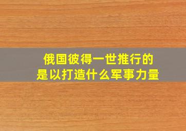 俄国彼得一世推行的是以打造什么军事力量