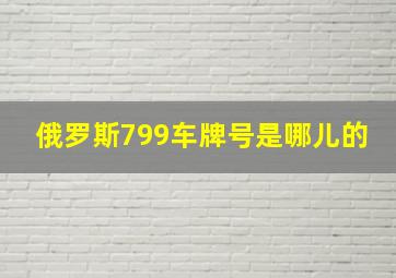 俄罗斯799车牌号是哪儿的