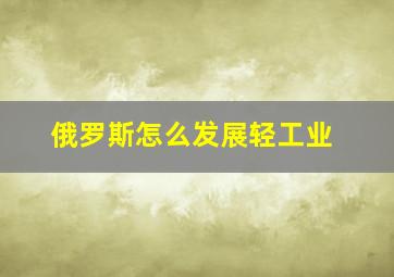 俄罗斯怎么发展轻工业