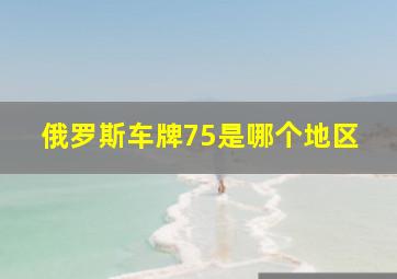 俄罗斯车牌75是哪个地区