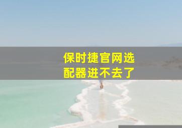 保时捷官网选配器进不去了