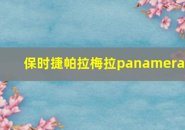 保时捷帕拉梅拉panamera4