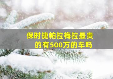 保时捷帕拉梅拉最贵的有500万的车吗