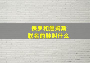 保罗和詹姆斯联名的鞋叫什么