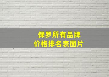 保罗所有品牌价格排名表图片