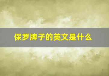 保罗牌子的英文是什么