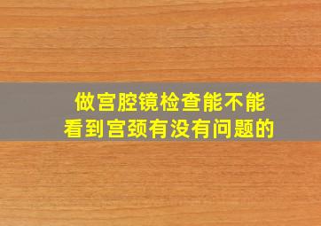 做宫腔镜检查能不能看到宫颈有没有问题的