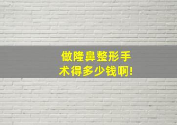 做隆鼻整形手术得多少钱啊!