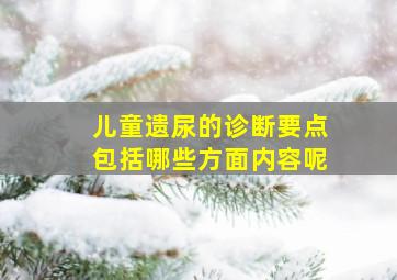 儿童遗尿的诊断要点包括哪些方面内容呢