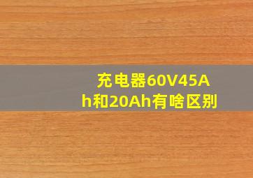 充电器60V45Ah和20Ah有啥区别