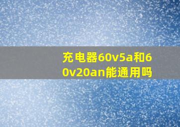 充电器60v5a和60v20an能通用吗