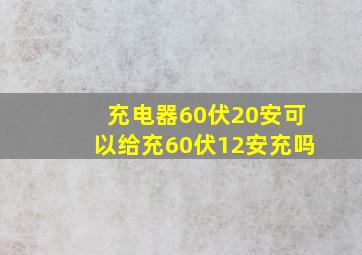 充电器60伏20安可以给充60伏12安充吗