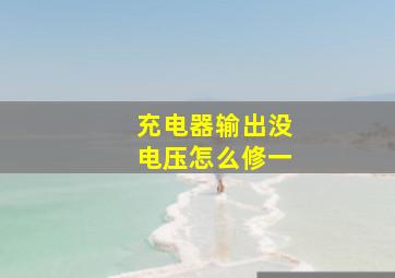 充电器输出没电压怎么修一