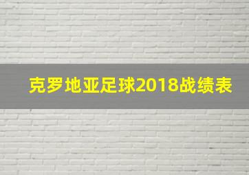 克罗地亚足球2018战绩表