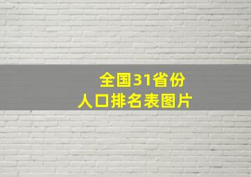 全国31省份人口排名表图片