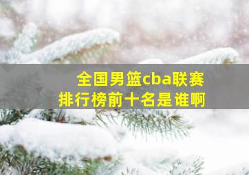 全国男篮cba联赛排行榜前十名是谁啊