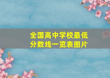 全国高中学校最低分数线一览表图片