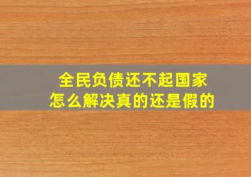 全民负债还不起国家怎么解决真的还是假的