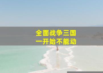 全面战争三国一开始不能动