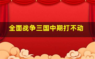 全面战争三国中期打不动