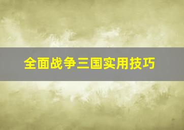 全面战争三国实用技巧