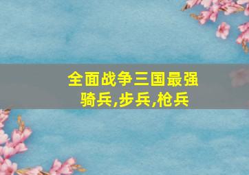 全面战争三国最强骑兵,步兵,枪兵