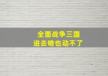 全面战争三国进去啥也动不了