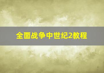 全面战争中世纪2教程