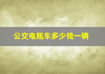 公交电瓶车多少钱一辆