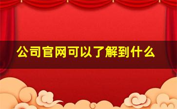 公司官网可以了解到什么