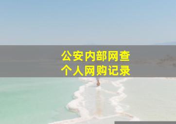 公安内部网查个人网购记录