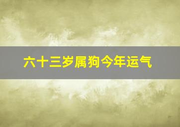 六十三岁属狗今年运气