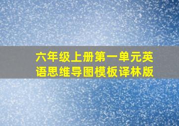 六年级上册第一单元英语思维导图模板译林版