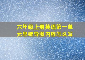 六年级上册英语第一单元思维导图内容怎么写