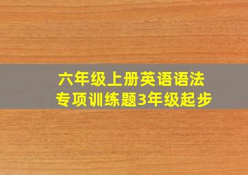 六年级上册英语语法专项训练题3年级起步