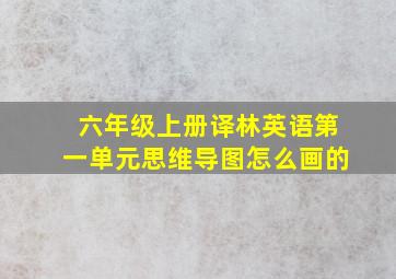 六年级上册译林英语第一单元思维导图怎么画的