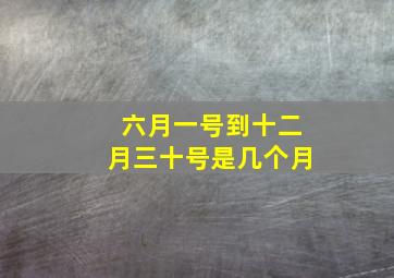 六月一号到十二月三十号是几个月