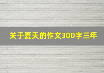 关于夏天的作文300字三年