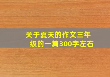 关于夏天的作文三年级的一篇300字左右