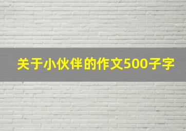 关于小伙伴的作文500子字