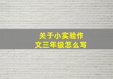 关于小实验作文三年级怎么写