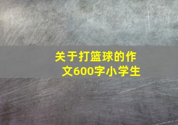 关于打篮球的作文600字小学生