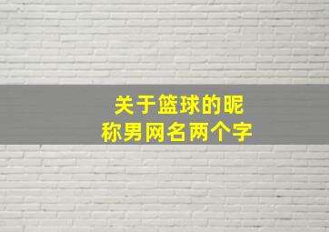 关于篮球的昵称男网名两个字