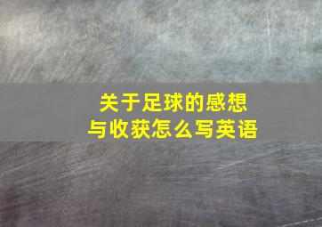 关于足球的感想与收获怎么写英语