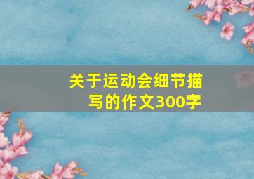 关于运动会细节描写的作文300字