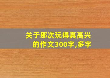 关于那次玩得真高兴的作文300字,多字