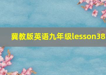 冀教版英语九年级lesson38